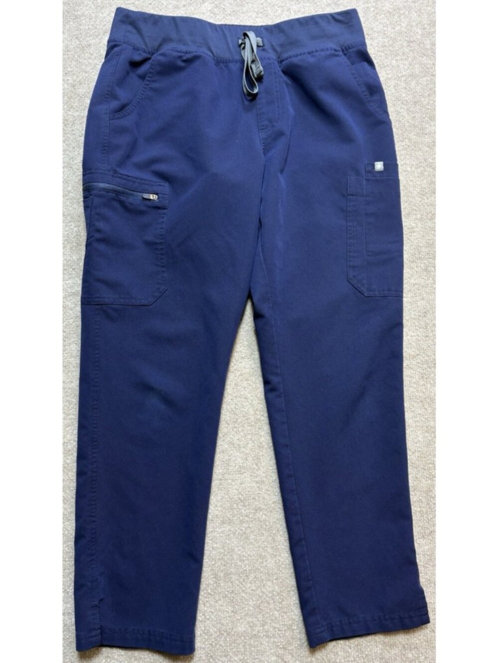 Figs Woman's Navy Blue Scrub Pants MP Drawstring Technical Collection Cargo